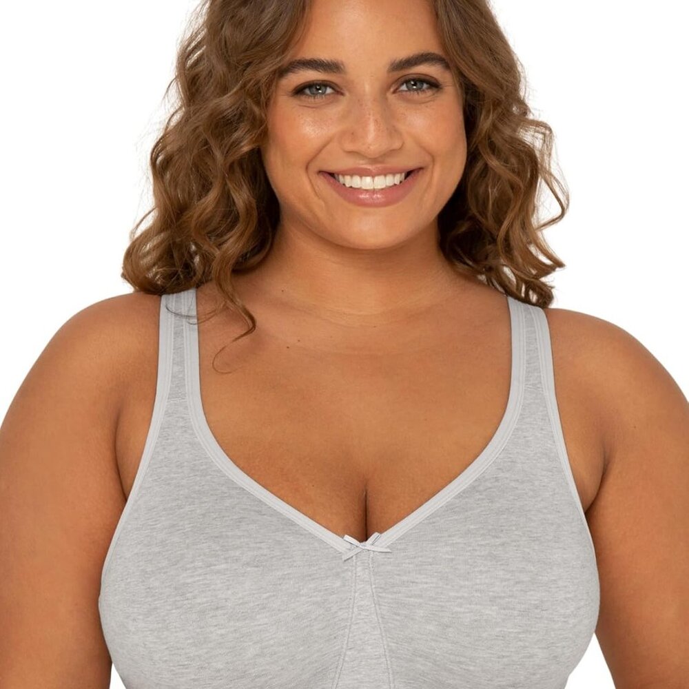Women's Fit for Me Collection: Plus-Size Wireless Bra - Soft Cotton Comfort & Su